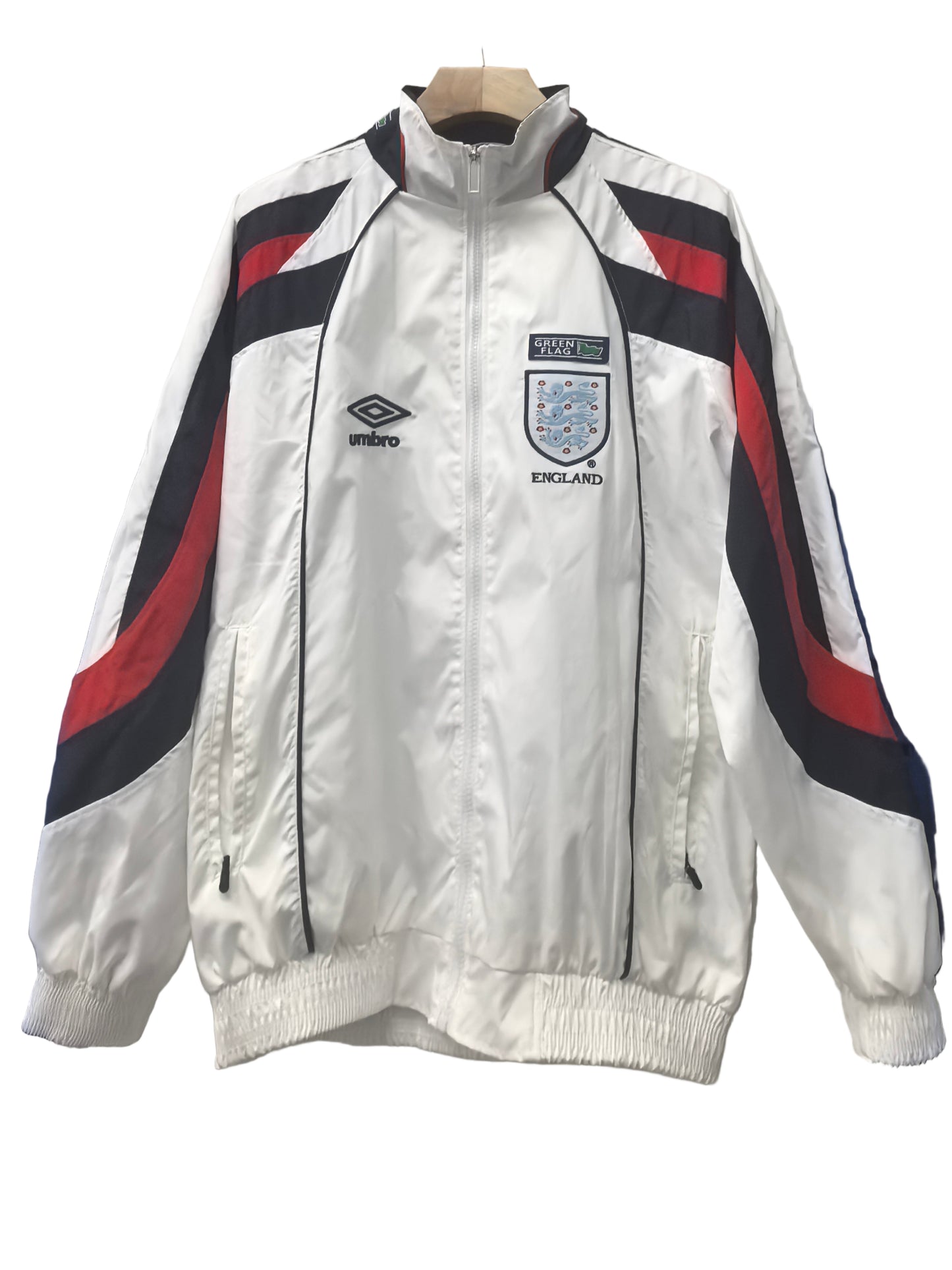 England Retro White Windbreaker