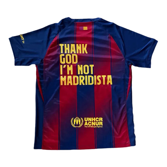 FC Barcelona 25/26 “Thank God I’m Not Madridista” Home Kit