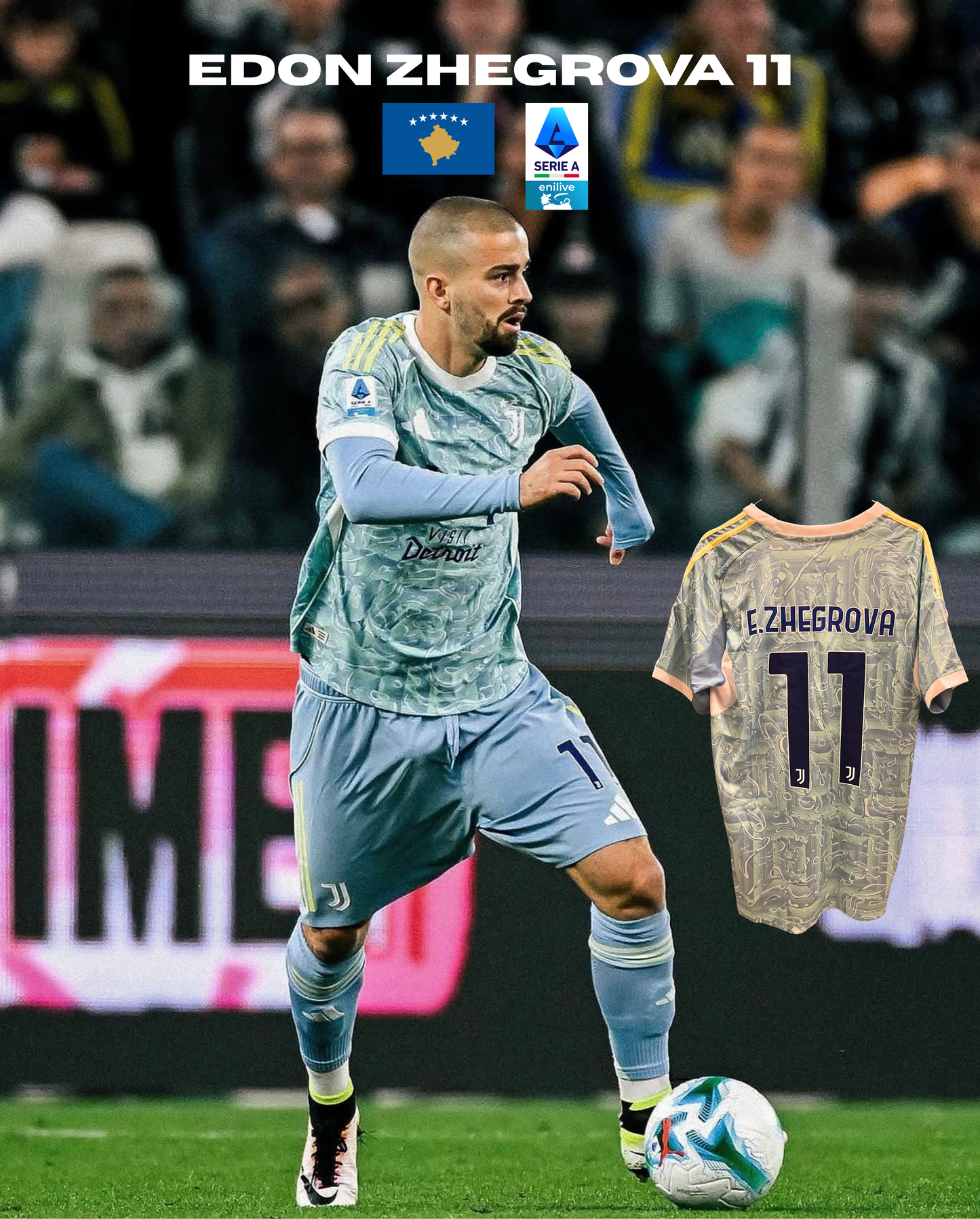 Juventus 25/26 Away Kit “E.Zhegrova 11”